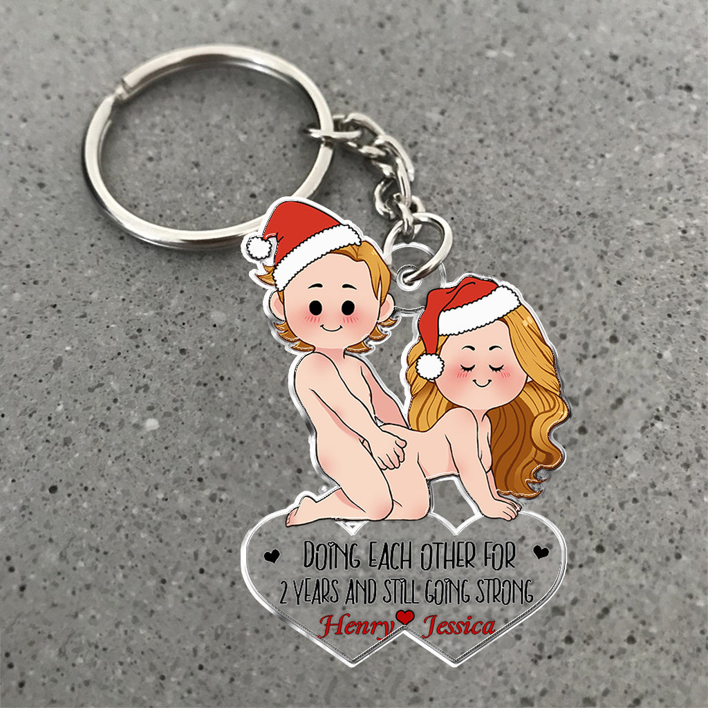 Doing Each Other - Personalized Couple Custom Shaped Keychain