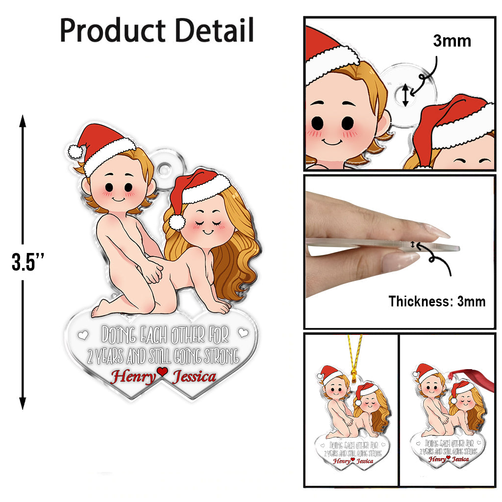 Doing Each Other - Personalized Couple Custom Shaped Ornament