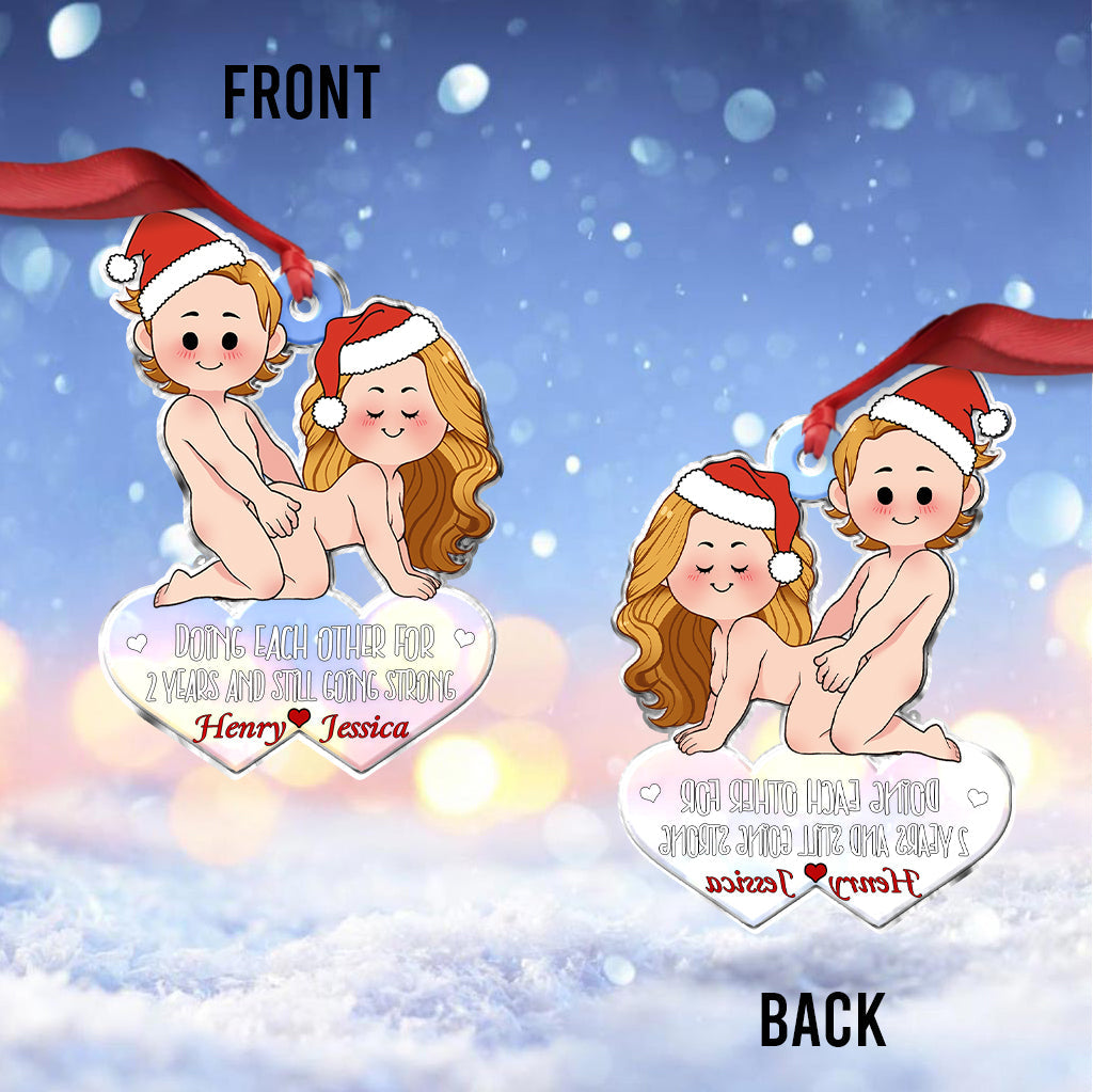Doing Each Other - Personalized Couple Custom Shaped Ornament