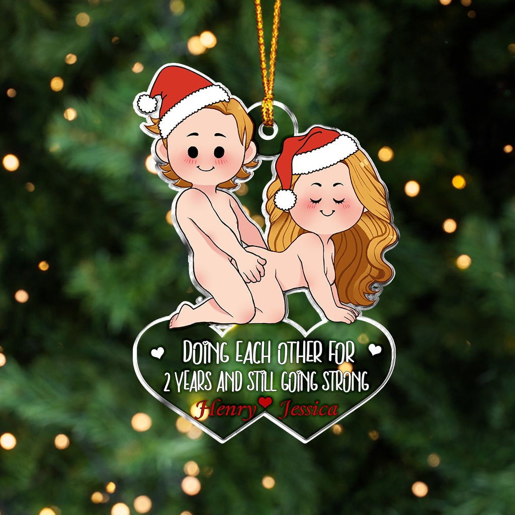 Doing Each Other - Personalized Couple Custom Shaped Ornament