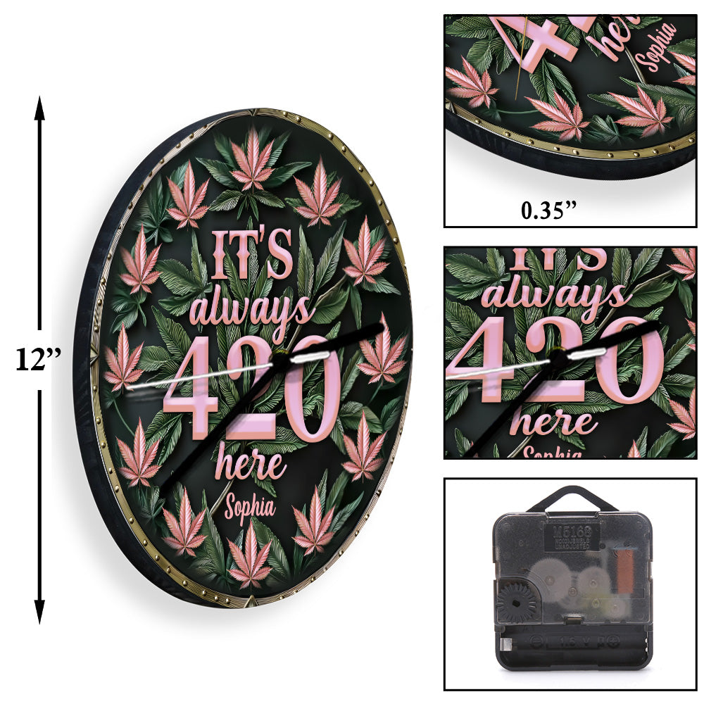 Hier ist immer 420 - Personalisierte Weed-Wanduhr