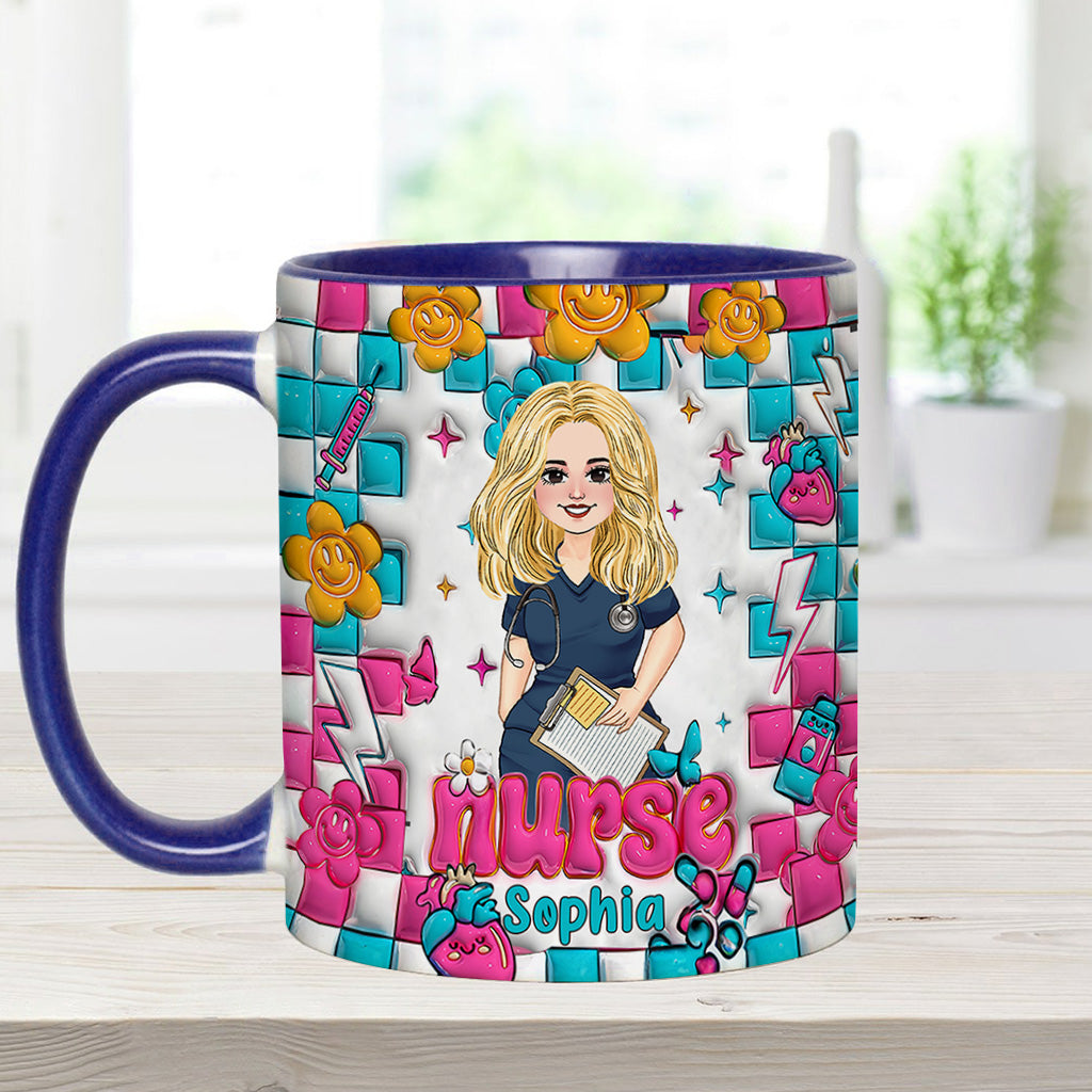 Krankenschwesterleben – Personalisierte Tasse mit Krankenschwester-Motiv