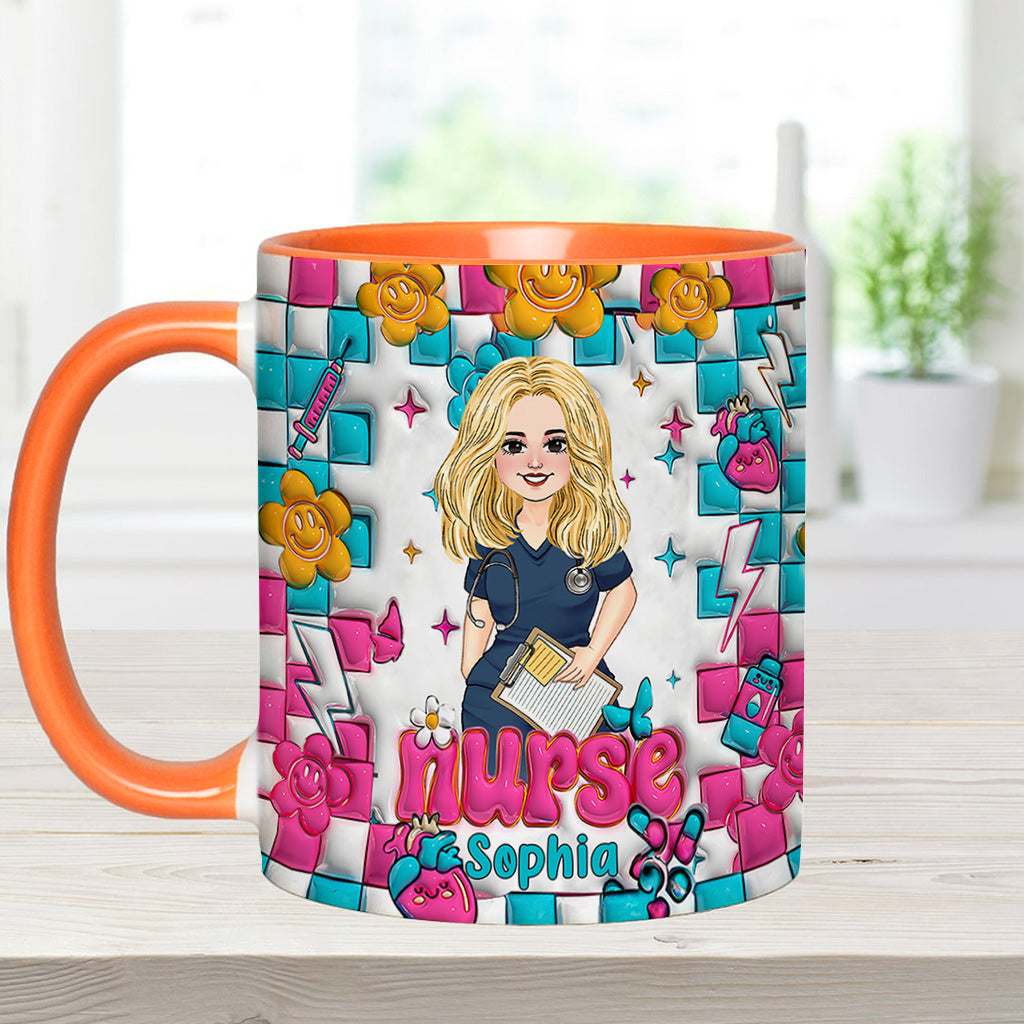 Krankenschwesterleben – Personalisierte Tasse mit Krankenschwester-Motiv