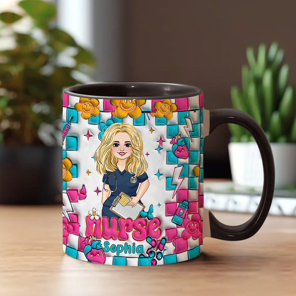 Krankenschwesterleben – Personalisierte Tasse mit Krankenschwester-Motiv