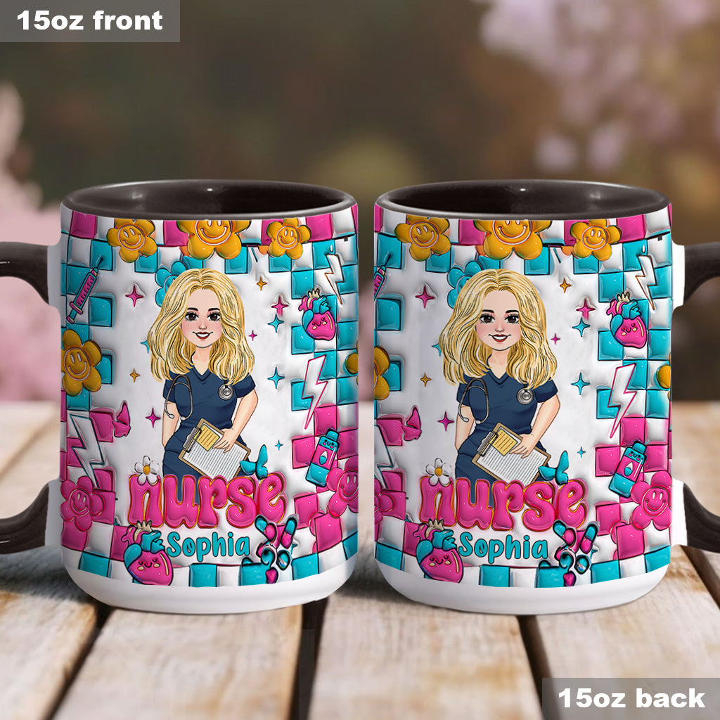 Krankenschwesterleben – Personalisierte Tasse mit Krankenschwester-Motiv