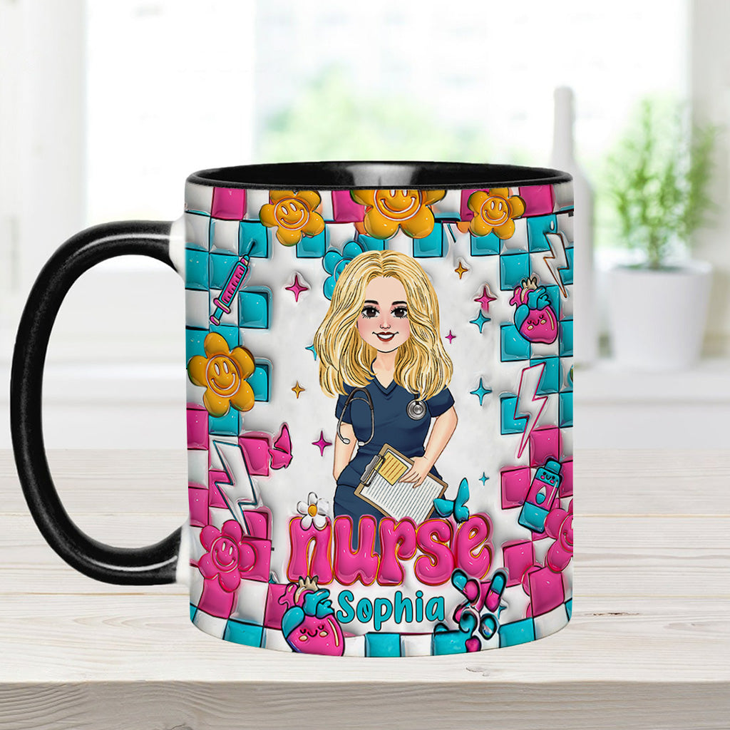 Krankenschwesterleben – Personalisierte Tasse mit Krankenschwester-Motiv