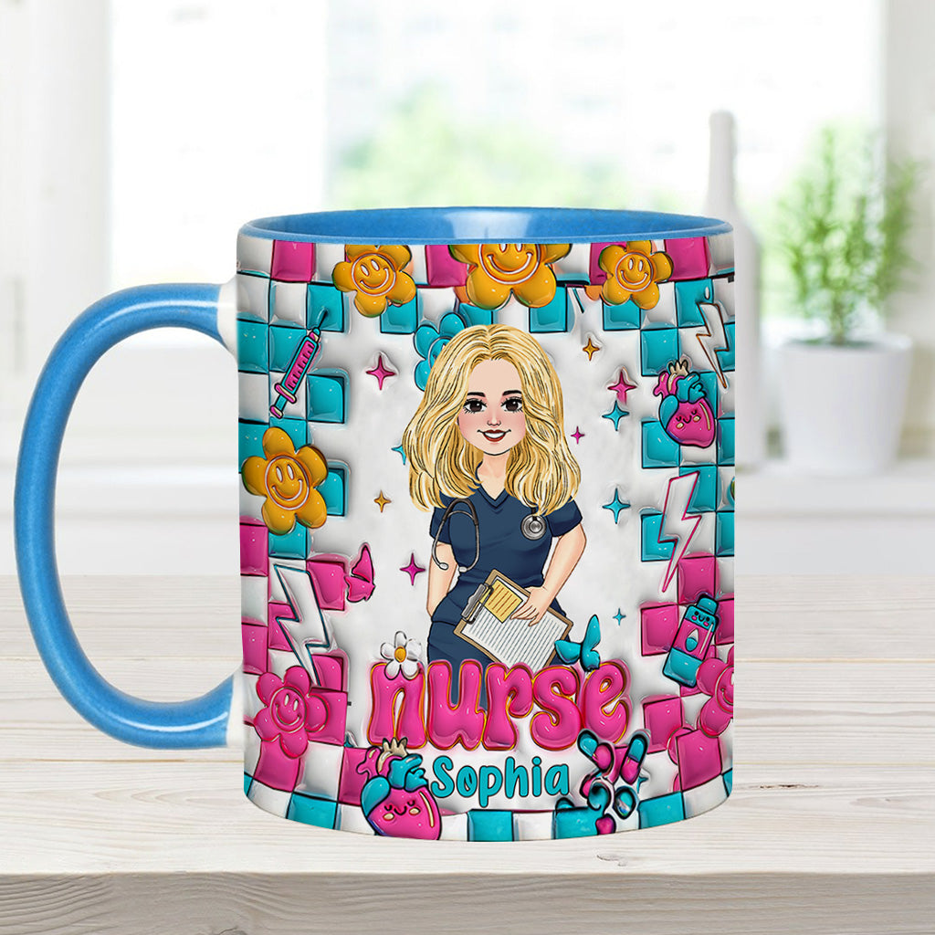 Krankenschwesterleben – Personalisierte Tasse mit Krankenschwester-Motiv