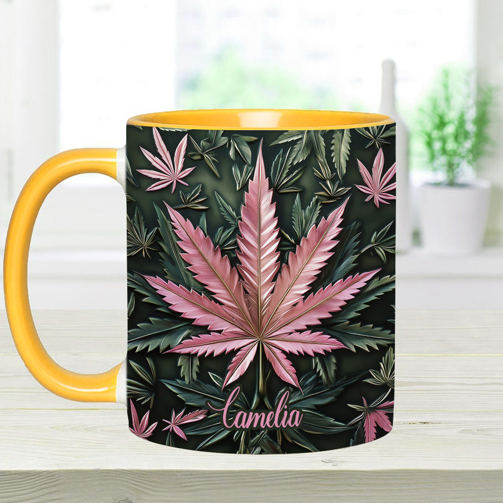 Stoner Chick – Personalisierter Becher mit Cannabis-Akzent