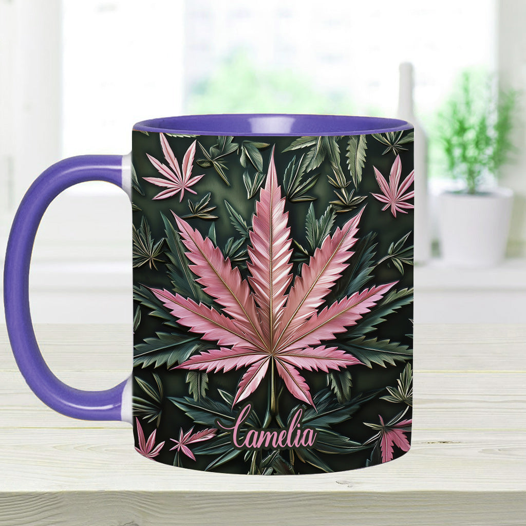 Stoner Chick – Personalisierter Becher mit Cannabis-Akzent