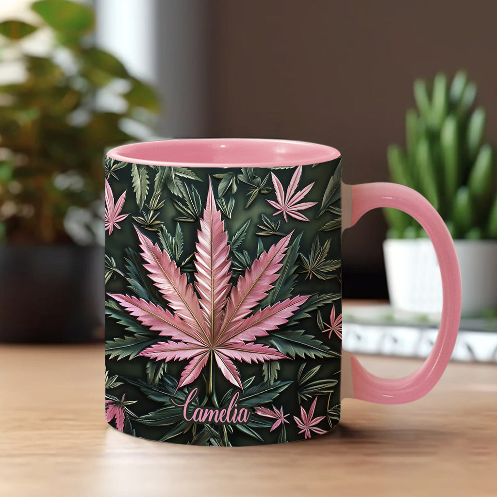 Stoner Chick – Personalisierter Becher mit Cannabis-Akzent