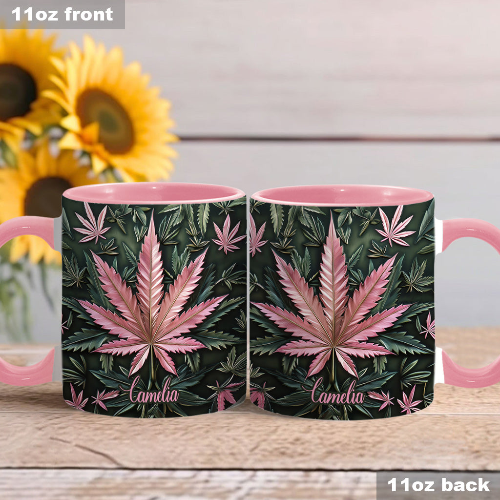 Stoner Chick – Personalisierter Becher mit Cannabis-Akzent