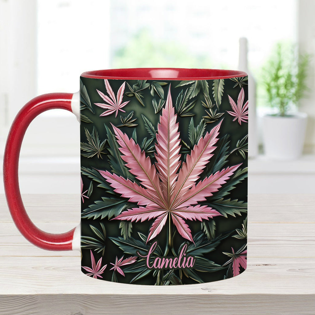 Stoner Chick – Personalisierter Becher mit Cannabis-Akzent