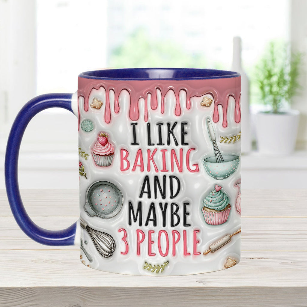 I Like Baking & Maybe 3 People - Personalized Baking Accent Mug