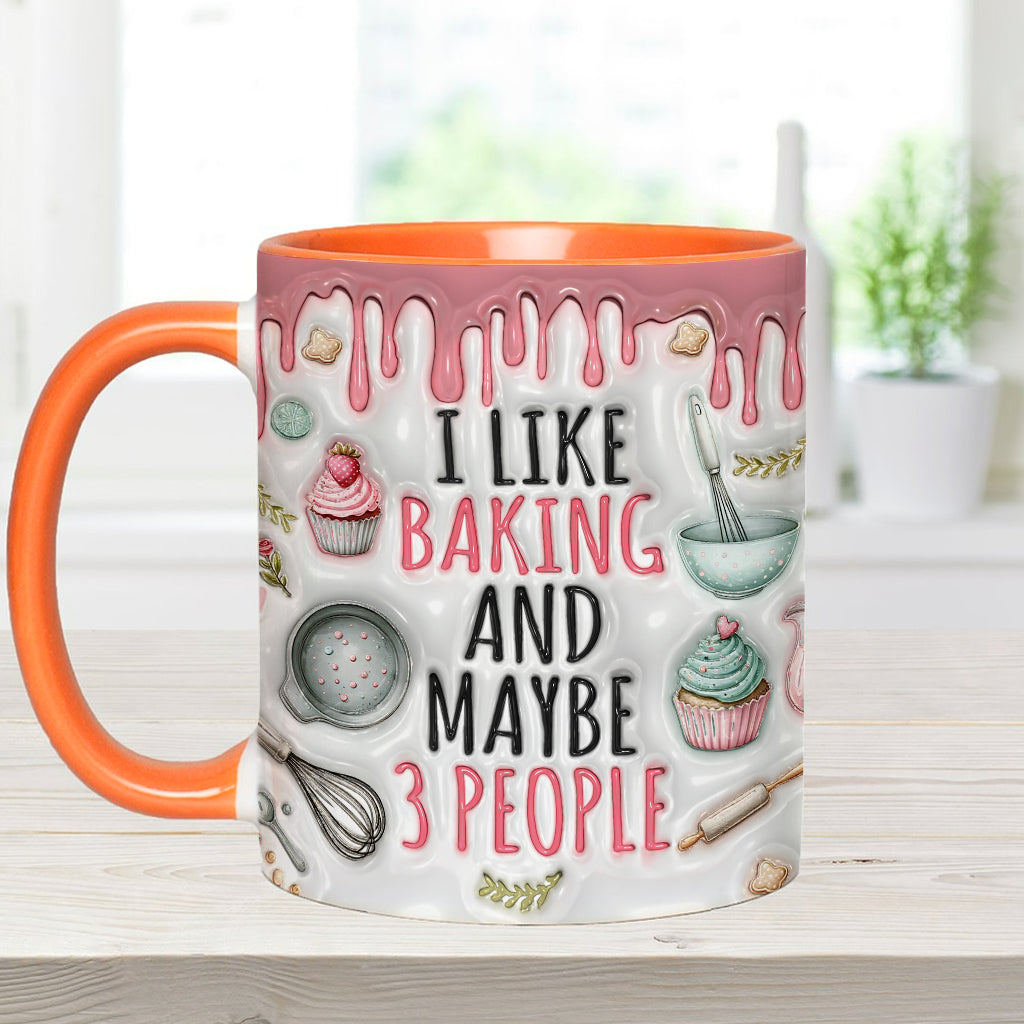 I Like Baking & Maybe 3 People - Personalized Baking Accent Mug