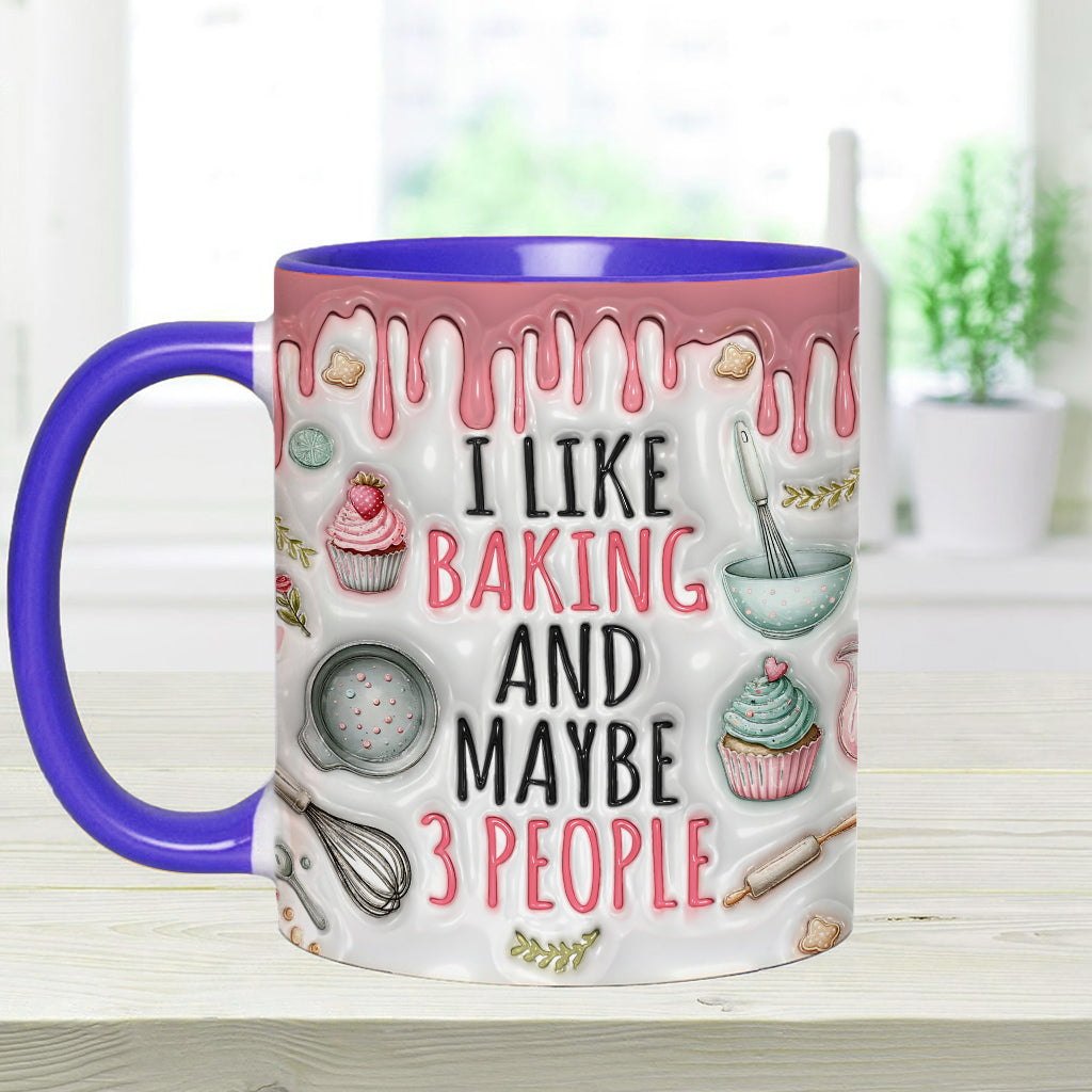 I Like Baking & Maybe 3 People - Personalized Baking Accent Mug