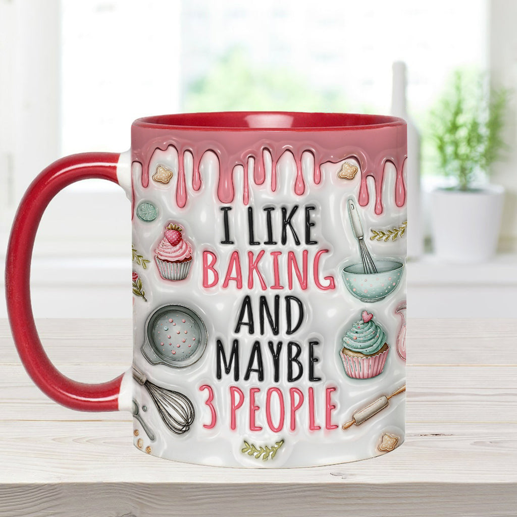 I Like Baking & Maybe 3 People - Personalized Baking Accent Mug