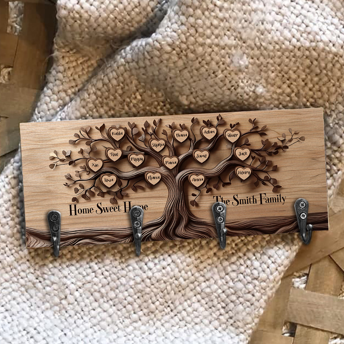 Home Sweet Home - Personalized Family Key Rack