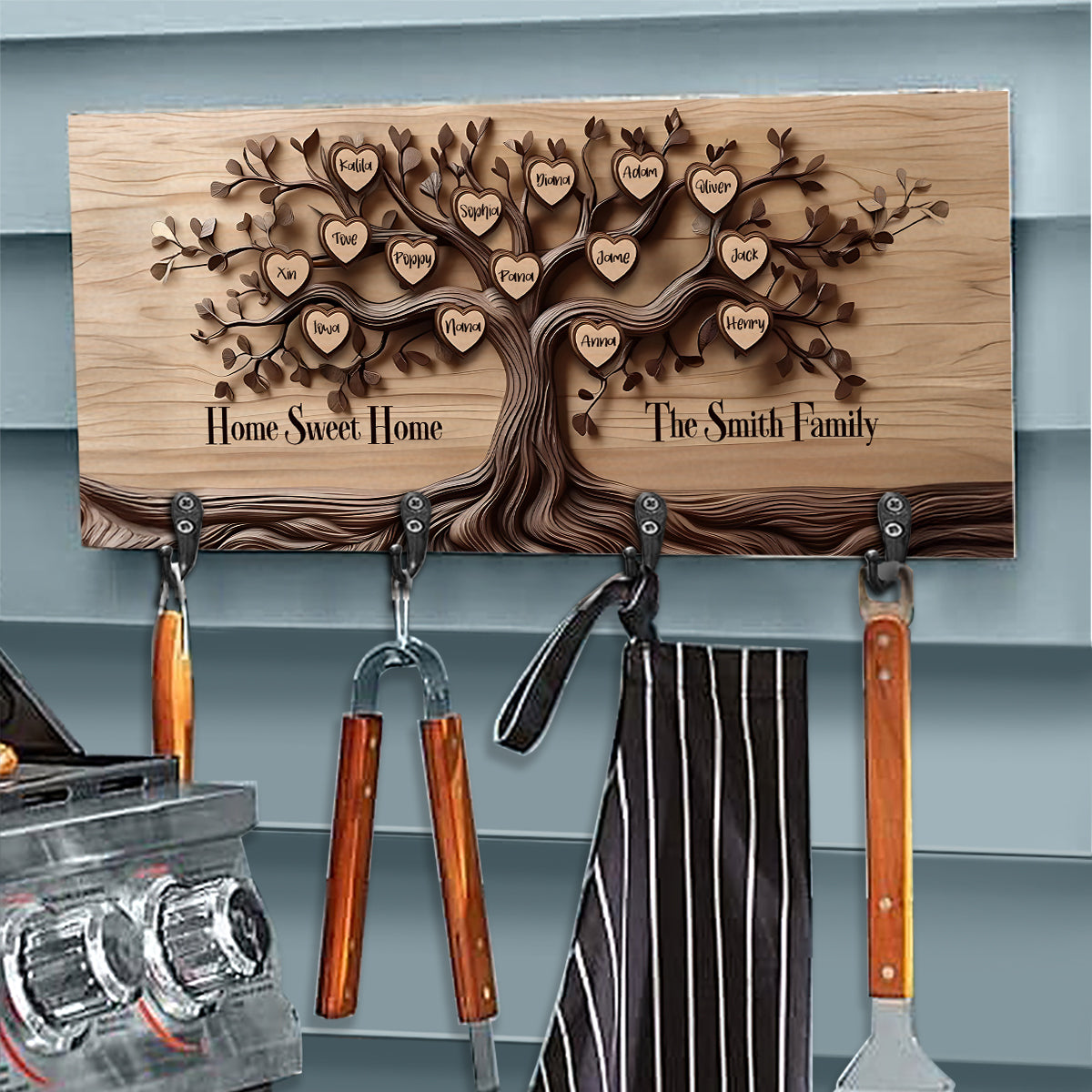 Home Sweet Home - Personalized Family Key Rack