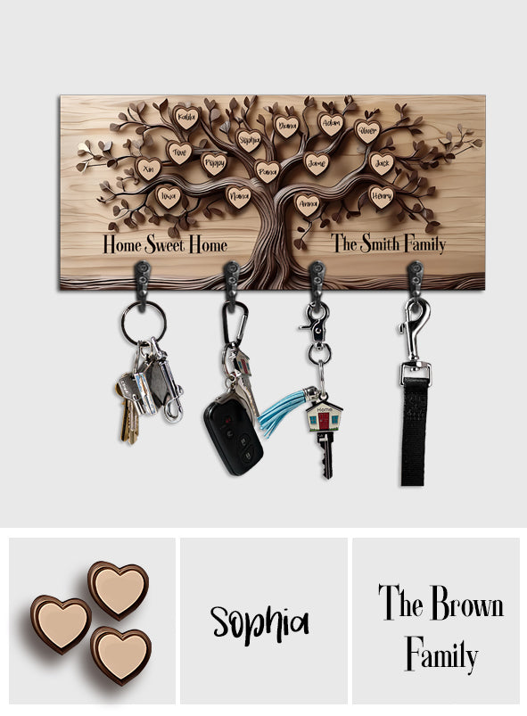 Home Sweet Home - Personalized Family Key Rack