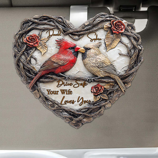 Drive safe - Personalized Couple Shaped Car Visor Clip