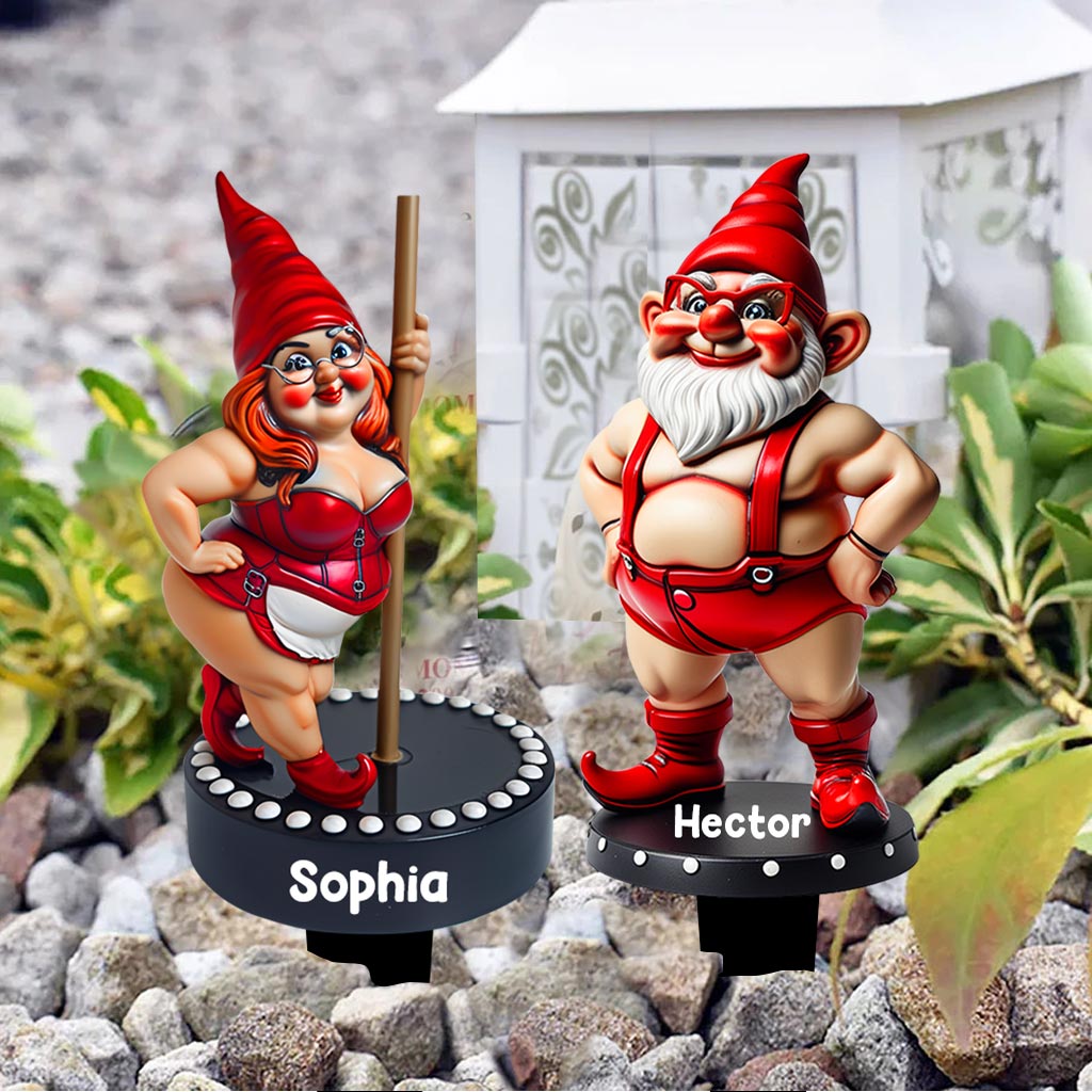 Funny Gromes Couple - Personalized Gardening Acrylic Plaque Stake