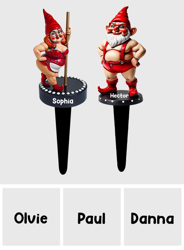 Funny Gromes Couple - Personalized Gardening Acrylic Plaque Stake