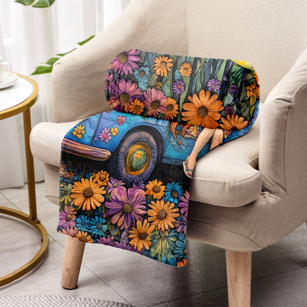 Awesome Caravan - Personalized Hippie Blanket
