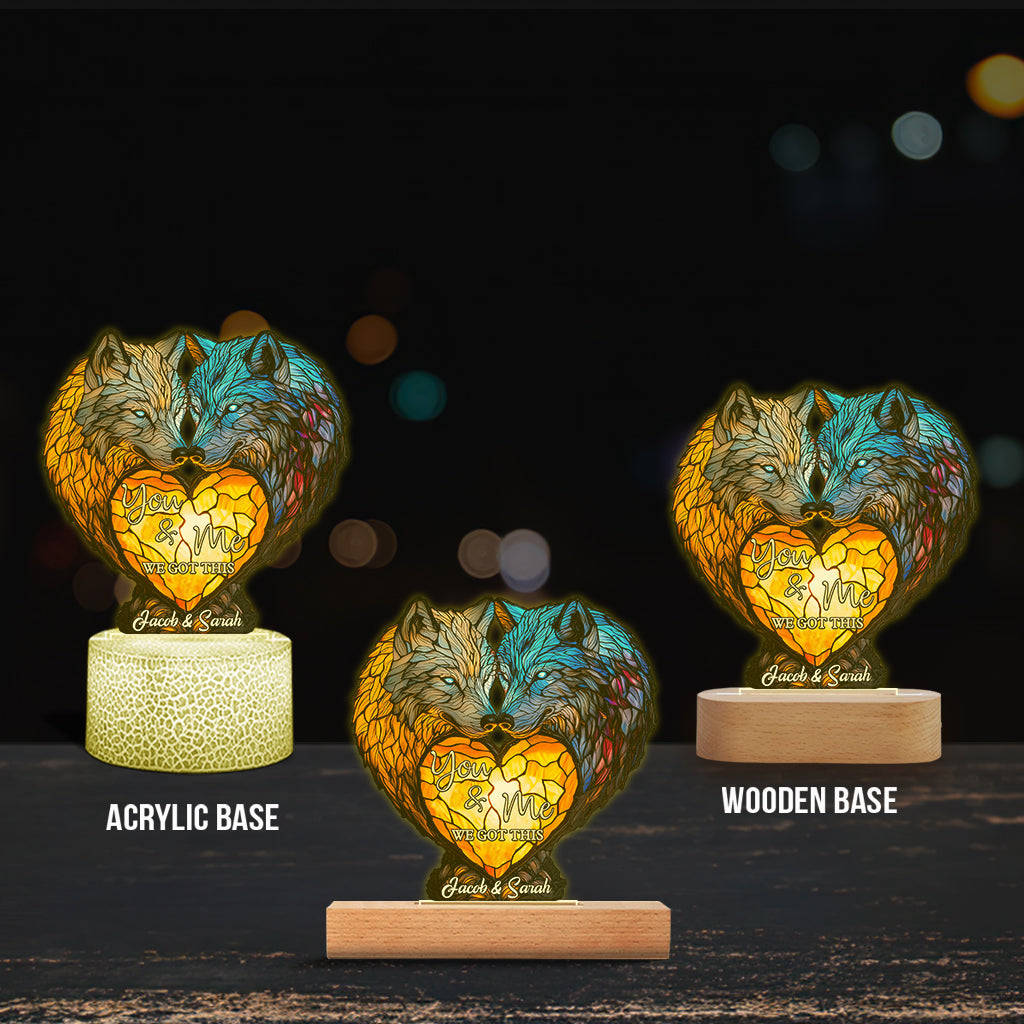 Toi et moi, on gère ! - Socle lumineux personnalisé en forme de loup