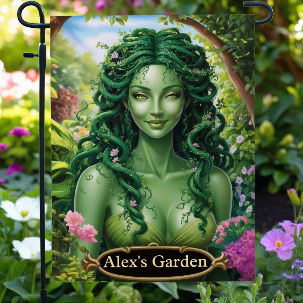 Green Lady - Personalized Gardening Garden Flag