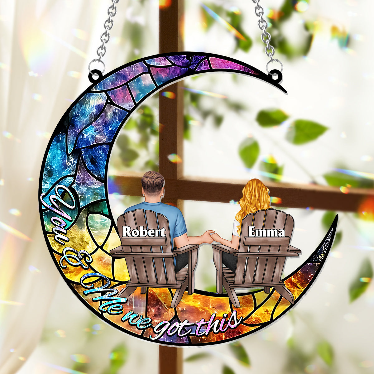 You And Me We Got This - Personalized Couple Window Hanging Suncatcher Ornament
