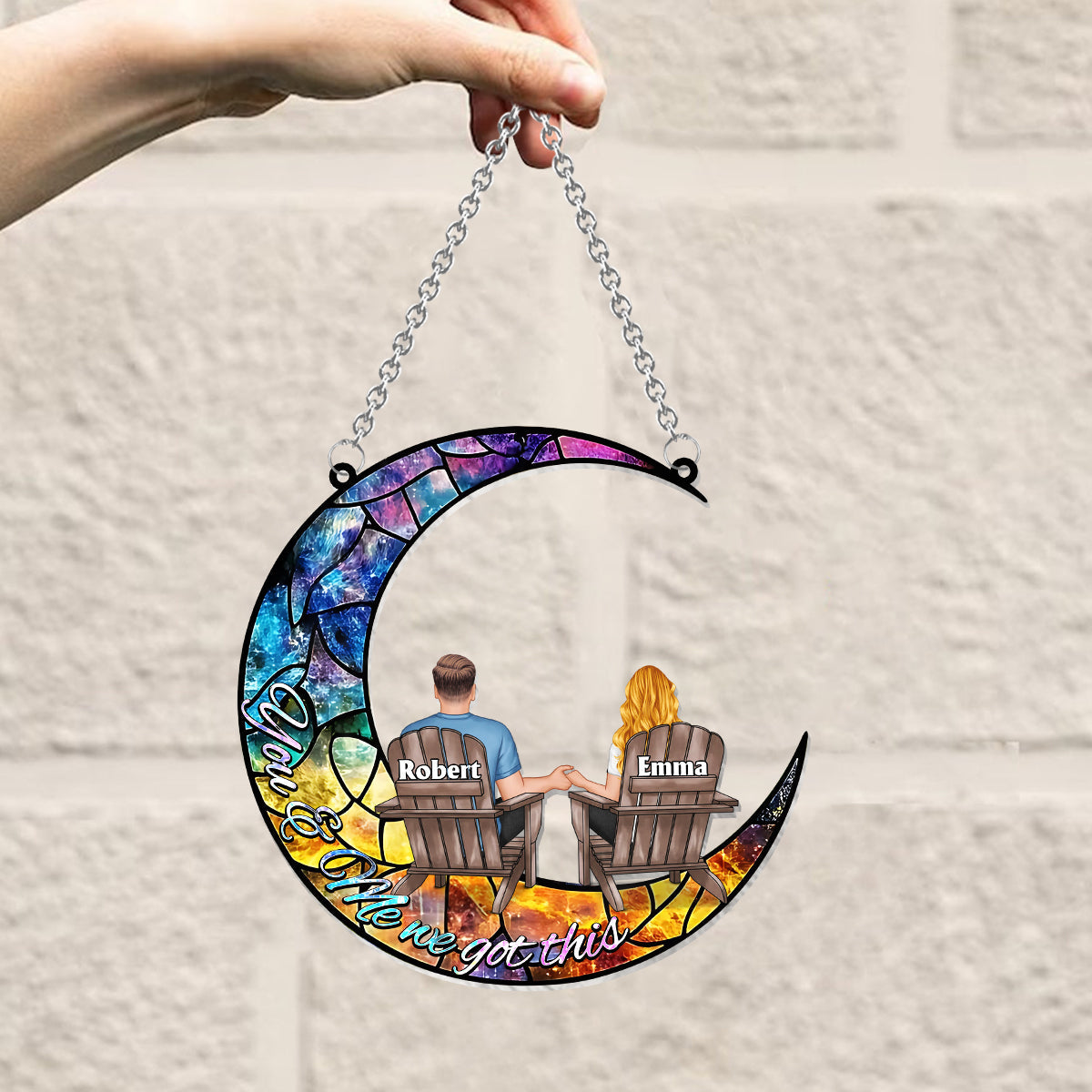 You And Me We Got This - Personalized Couple Window Hanging Suncatcher Ornament