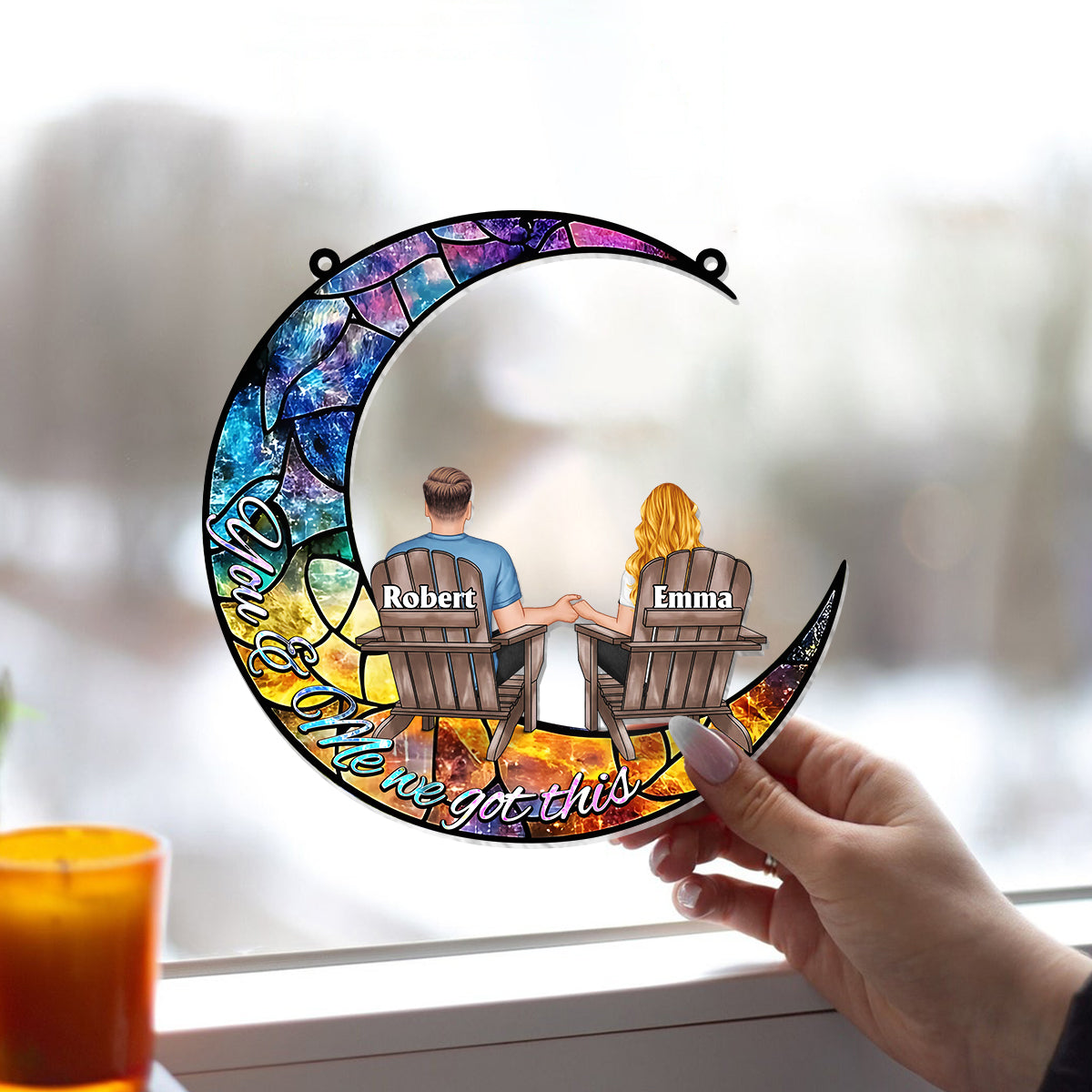 You And Me We Got This - Personalized Couple Window Hanging Suncatcher Ornament