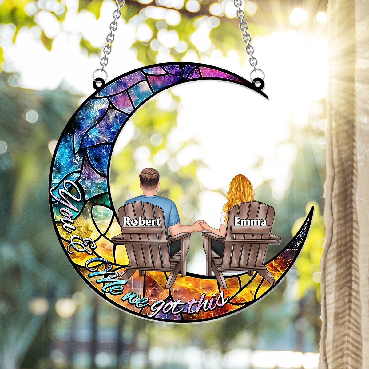 You And Me We Got This - Personalized Couple Window Hanging Suncatcher Ornament