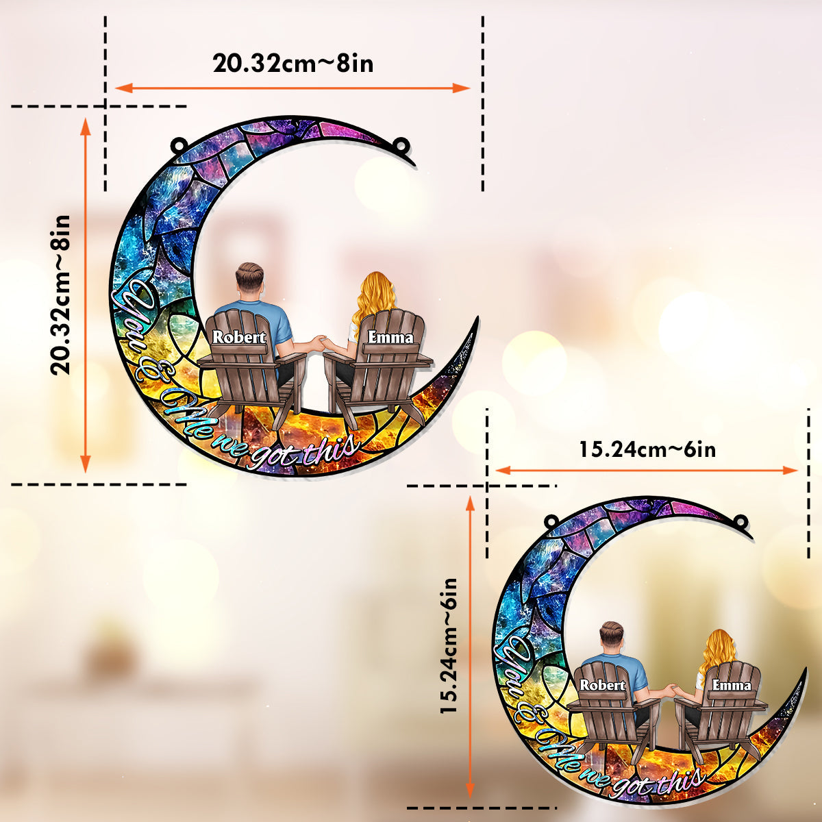 You And Me We Got This - Personalized Couple Window Hanging Suncatcher Ornament