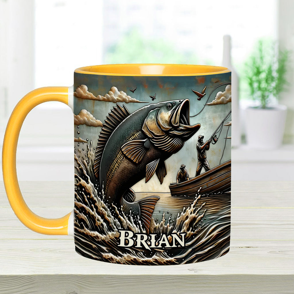 Love Fishing - Personalized Fishing Accent Mug