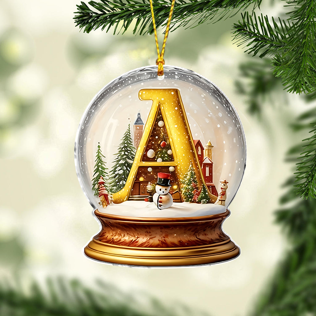 Family Snow Globle Alphabet - Personalized Family Ornament