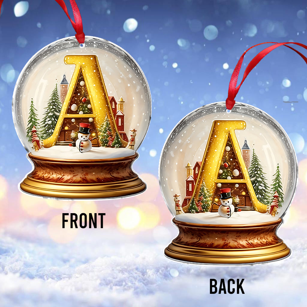 Family Snow Globle Alphabet - Personalized Family Ornament