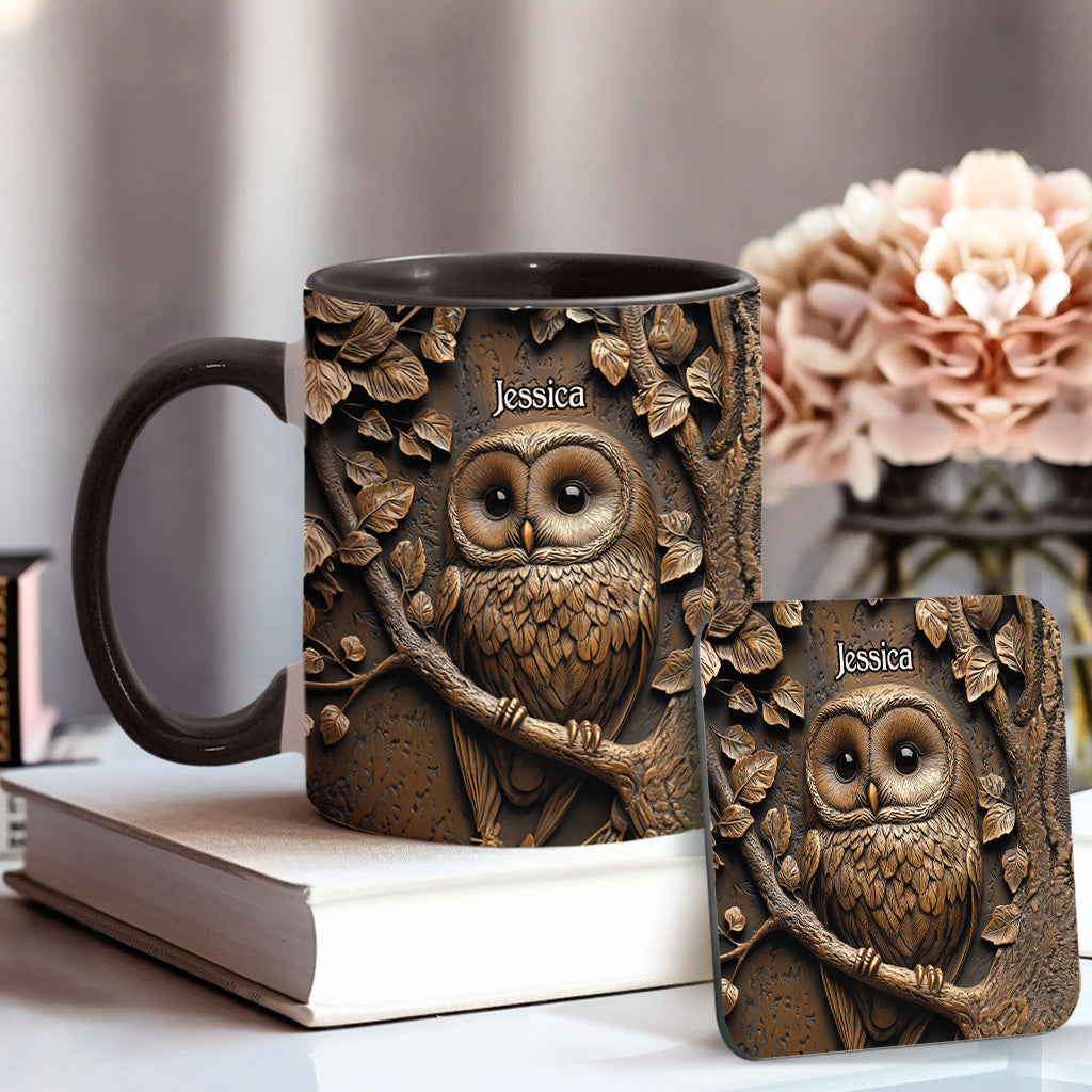 Stunning Owl - Personalized Owl Accent Mug