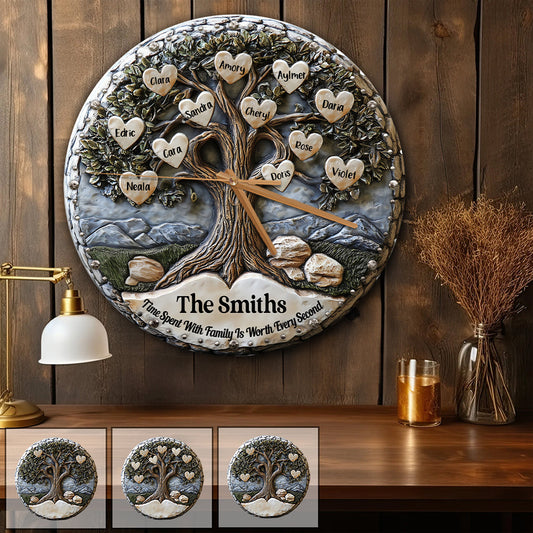 Time Spent With Family Is Worth Every Second - Personalized Family Wall Clock