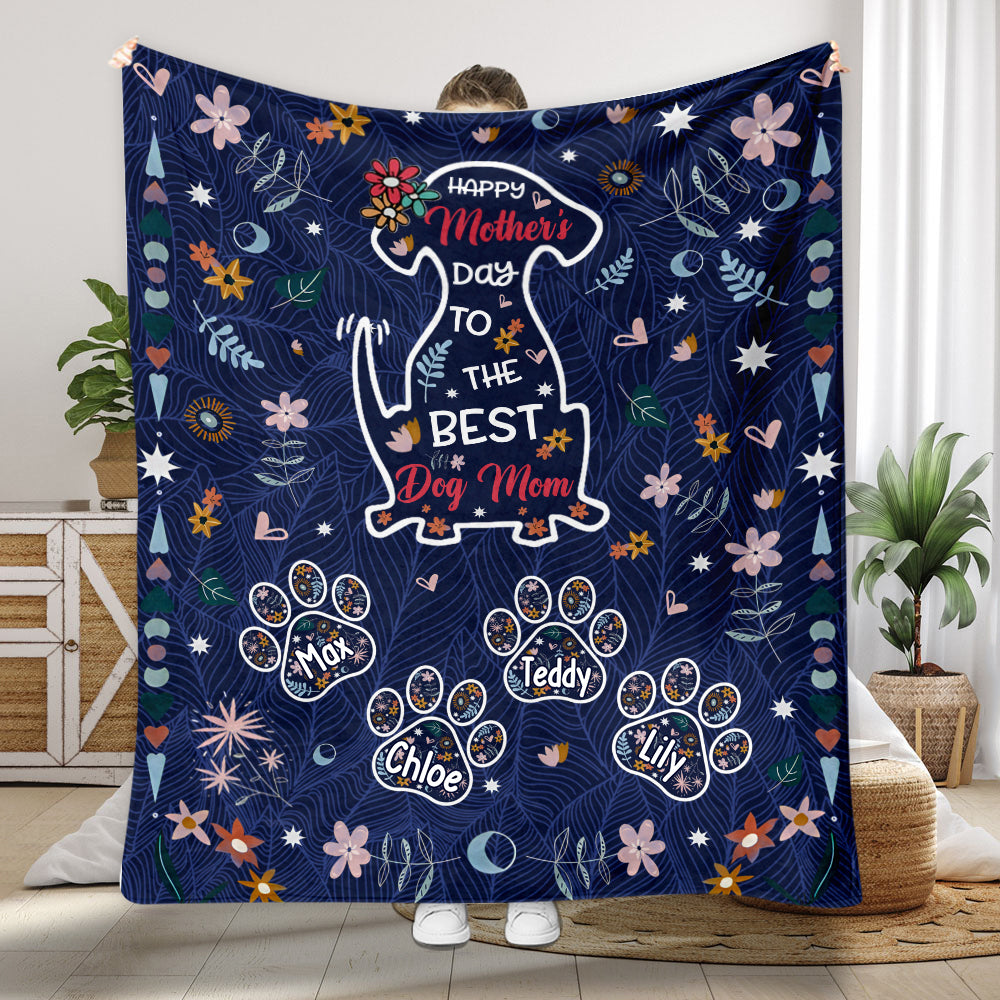 Bonne fête des mères à la meilleure maman de chien ! Couverture personnalisée pour chien