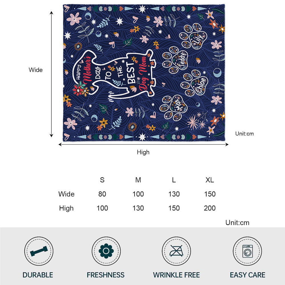 Bonne fête des mères à la meilleure maman de chien ! Couverture personnalisée pour chien