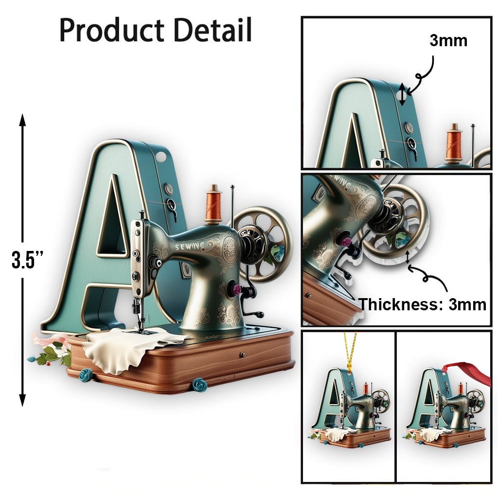 Beautiful Sewing Letter Ornament - Personalized Sewing Ornament