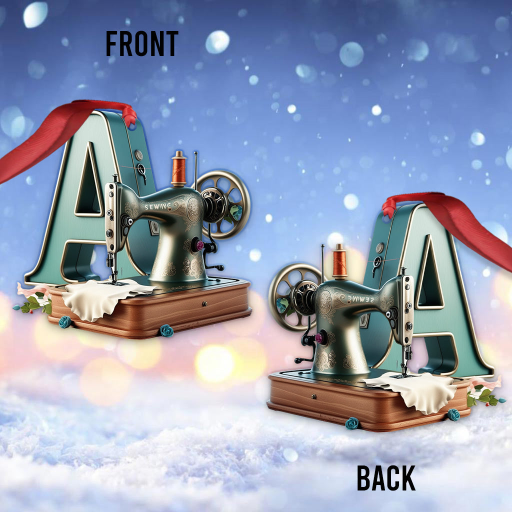 Beautiful Sewing Letter Ornament - Personalized Sewing Ornament