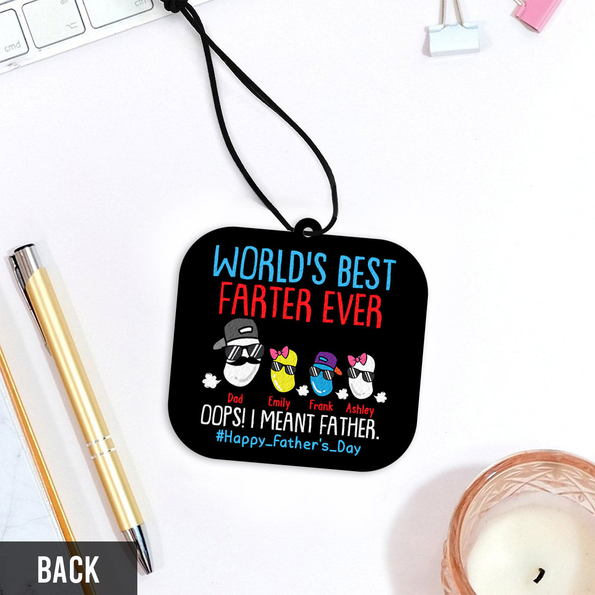 World's Best Farter Funny Beans - Personalized Father Square Air Freshener