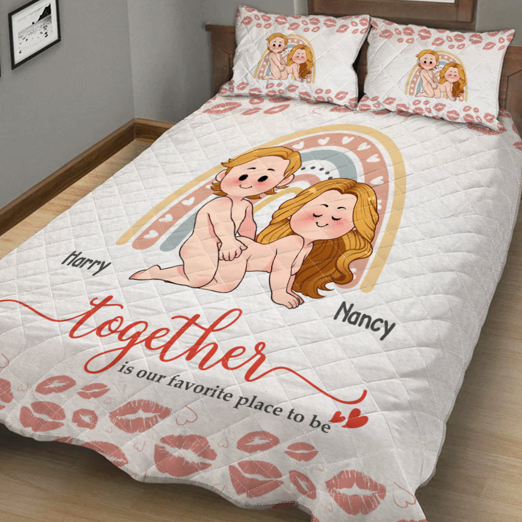 Together Is Our Favorite To Be - Personalized Couple Quilt Set
