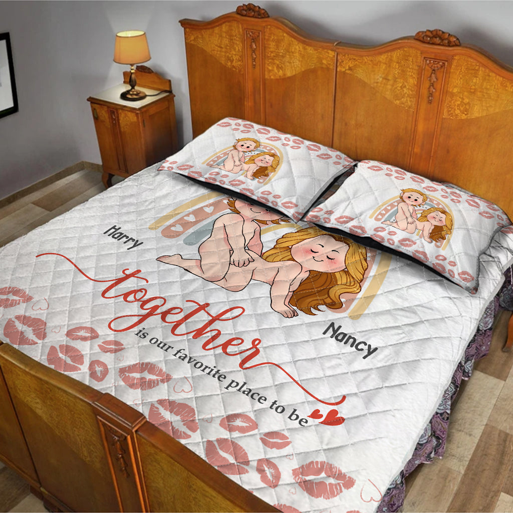 Together Is Our Favorite To Be - Personalized Couple Quilt Set