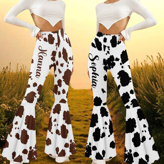Love Highland Cow - Personalized Flare Leggings