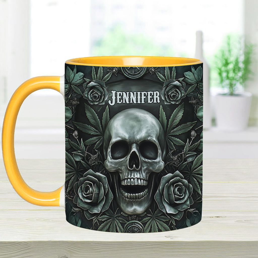 Skull Cannabis Leaf - Personalized Weed Accent Mug