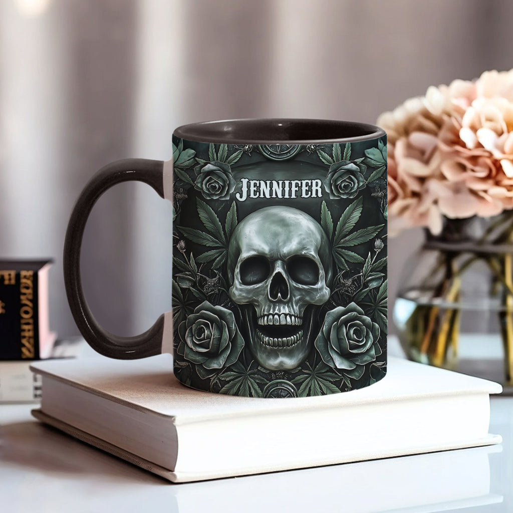 Skull Cannabis Leaf - Personalized Weed Accent Mug
