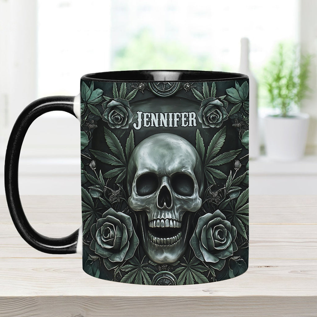 Skull Cannabis Leaf - Personalized Weed Accent Mug